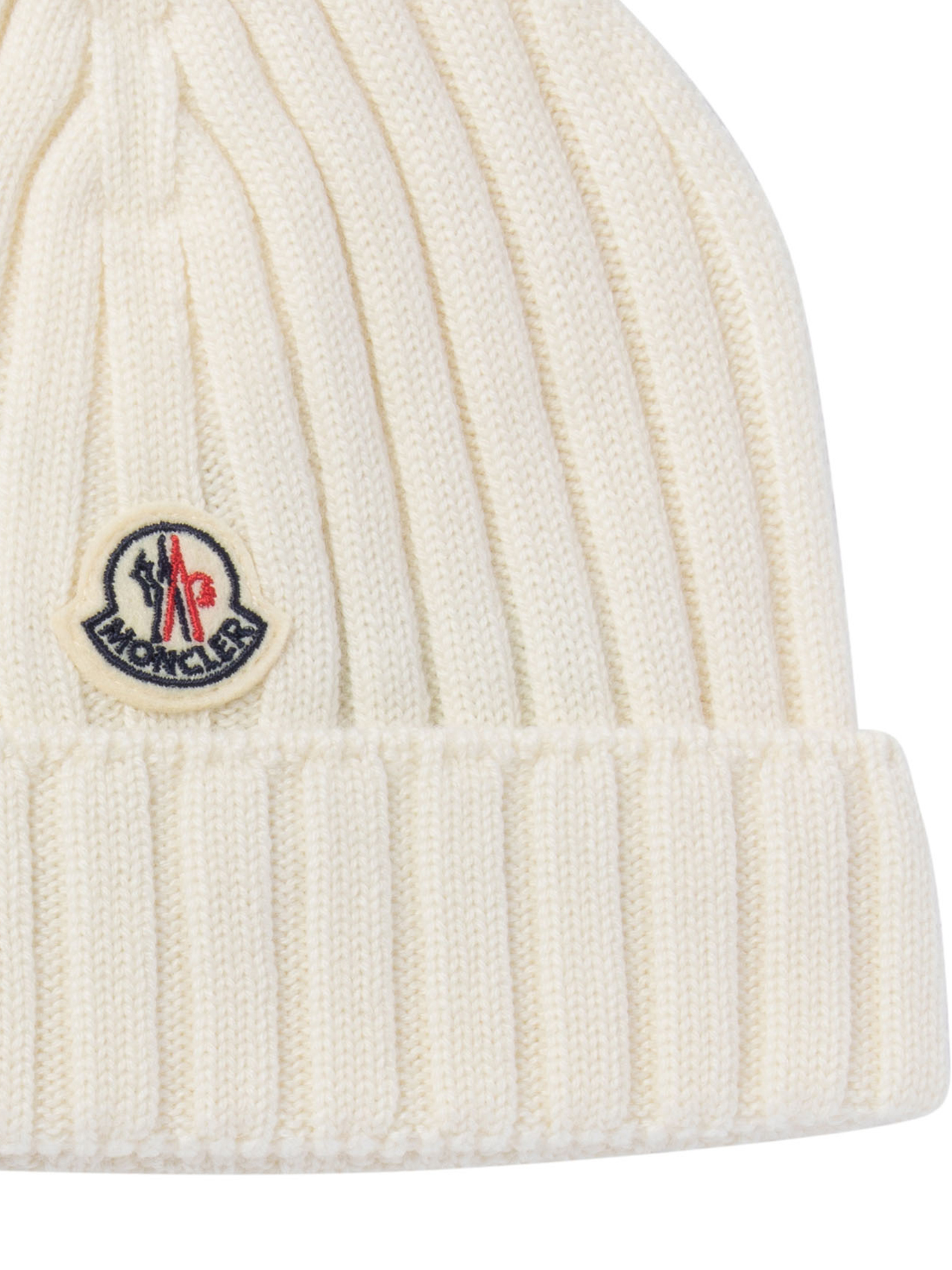 MONCLER ENFANT White Wool beanie